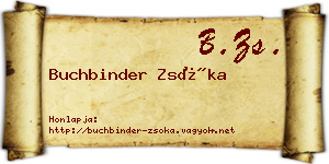 Buchbinder Zsóka névjegykártya